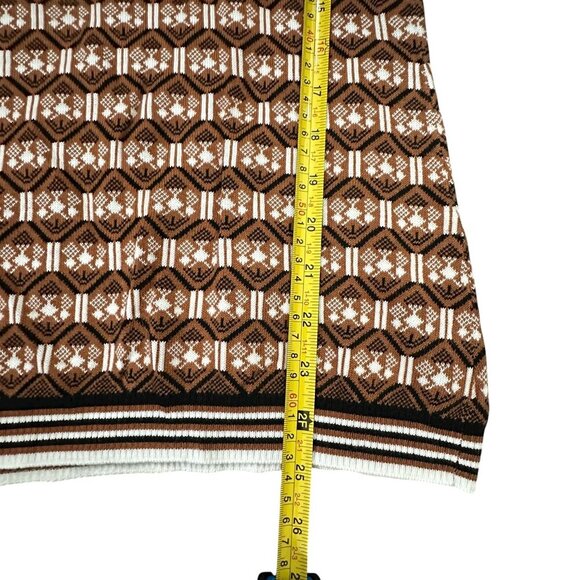NWT etcetera Turtleneck Sz M Brown Black White Sweater A283 - Picture 3 of 7